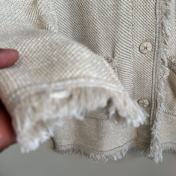 J. McLaughlin Cream Knit Blazer L - Picture 4 of 7